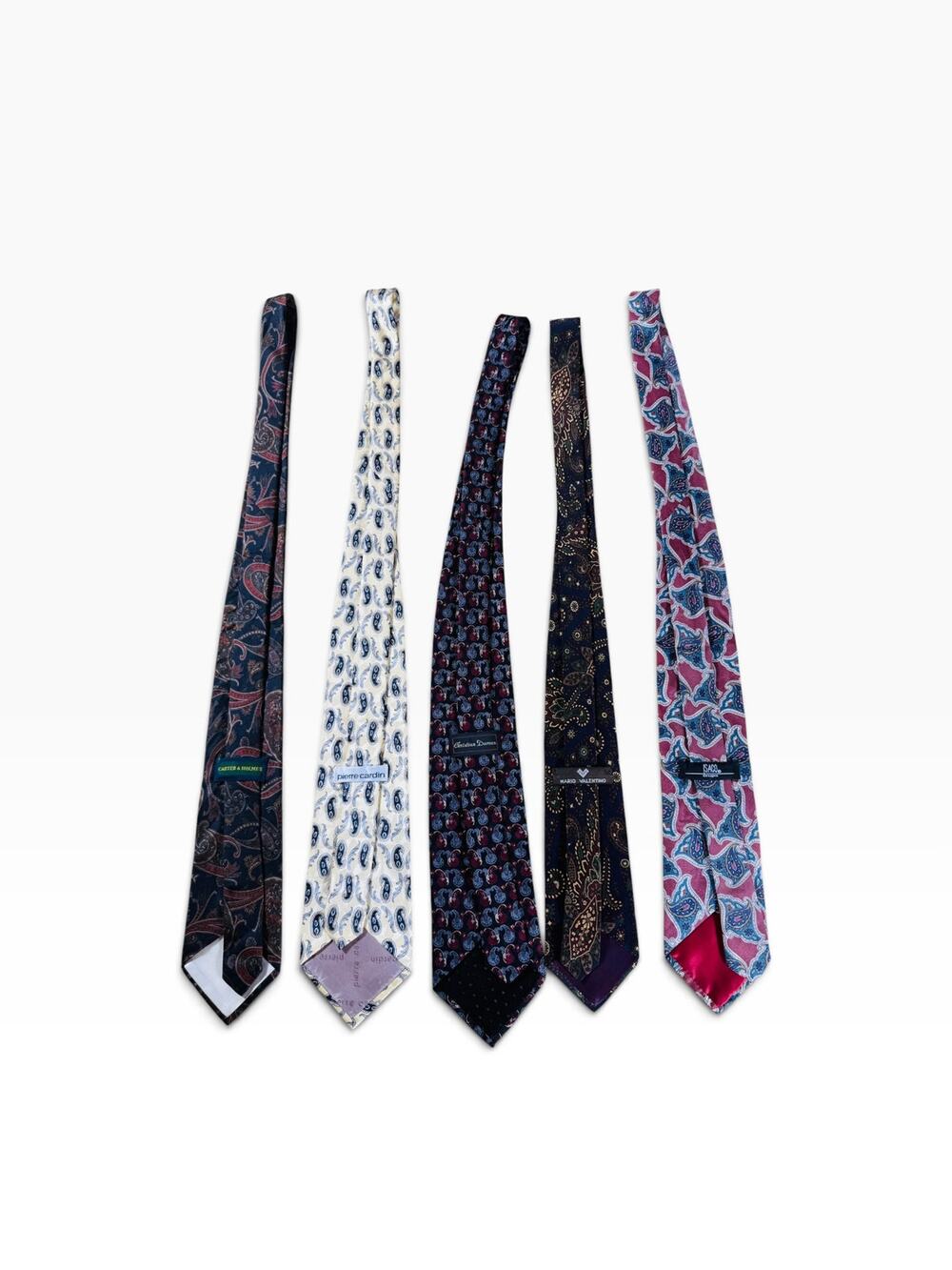 Men’s Necktie Lot 5 Joseph Abboud Pierre Cardin Mario Valentino Paisley